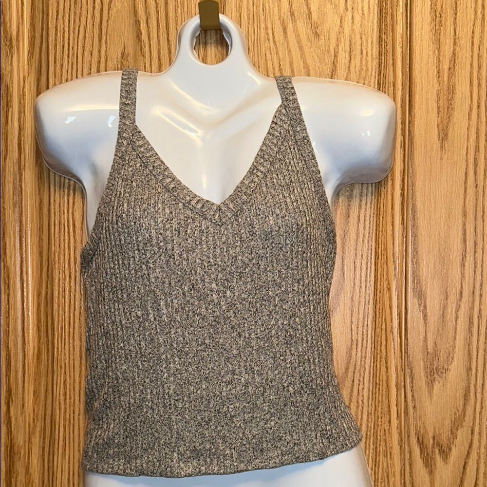 American Eagle Outfitters Gray Ribbed Crop Camisole